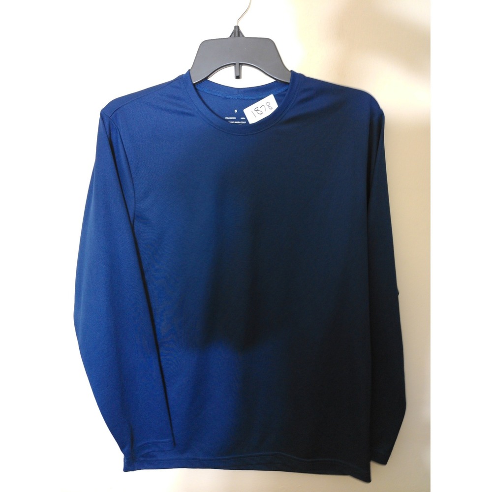 Unbranded Long Sleeve Shirt Mens Small Navy Blue Active Performance Top